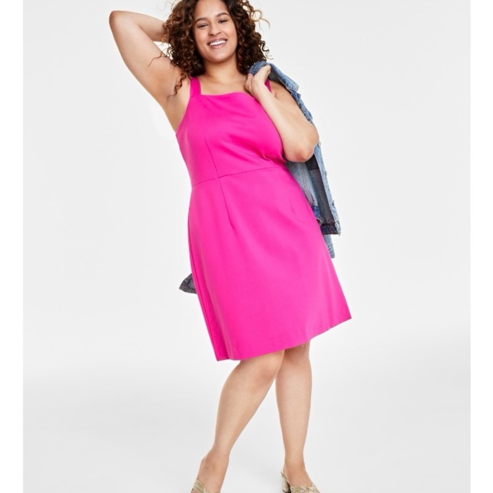 ON 34th Stretchy Pink Knit Dress Perfect for Spring and Summer